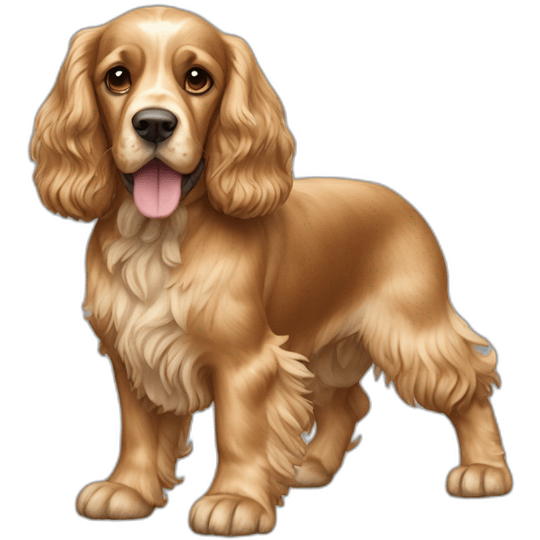 Dog-golden-english-cocker-spaniel-full-body-standing emoji