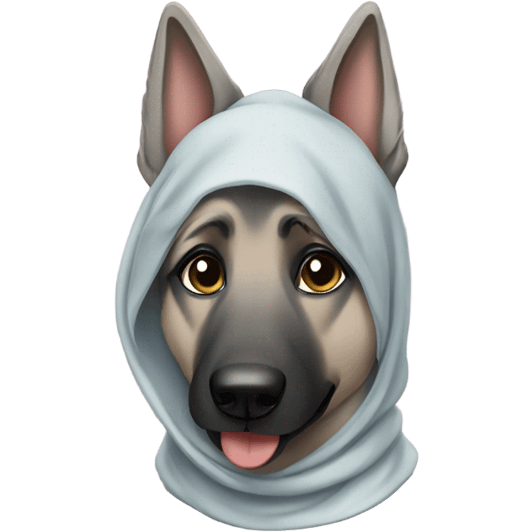 Silver German shepherd with hijab  emoji