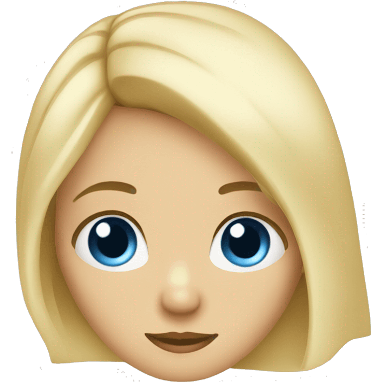 Blonde girl blue eyes shy emoji