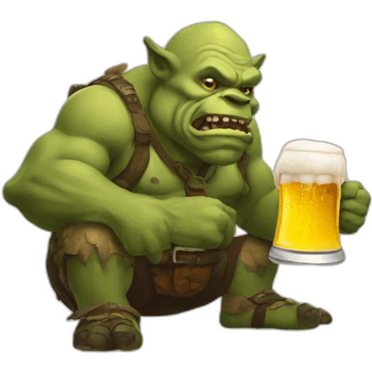 swamp ogre drinking beer emoji