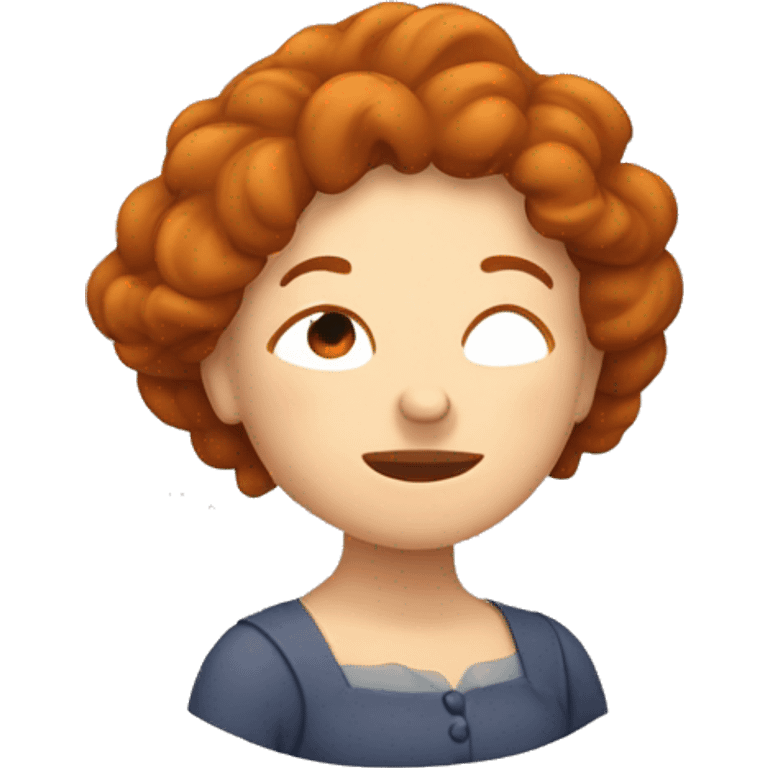 Femme rousse bouclée qui dort emoji