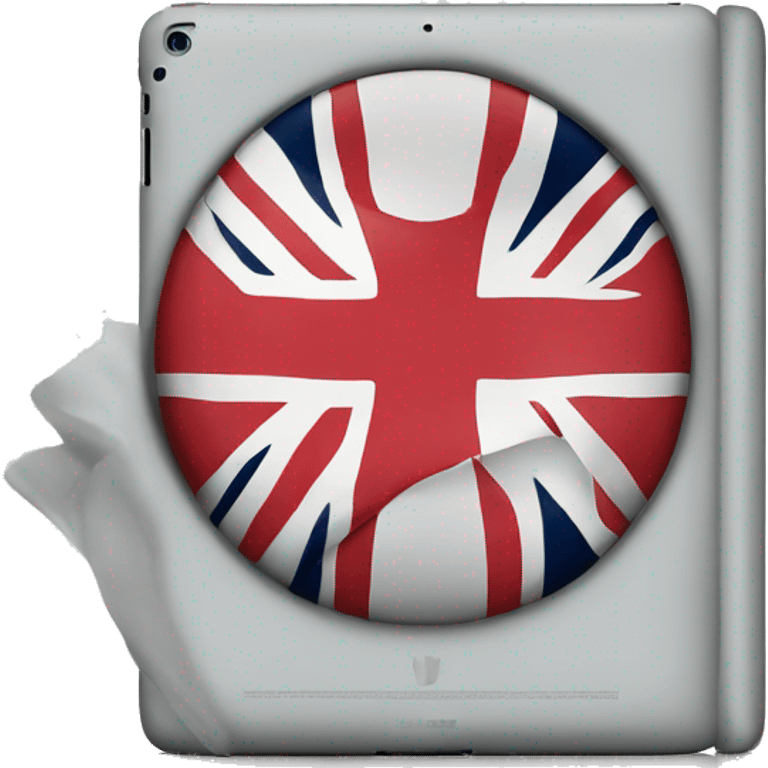 iPad tablet with English flag emoji