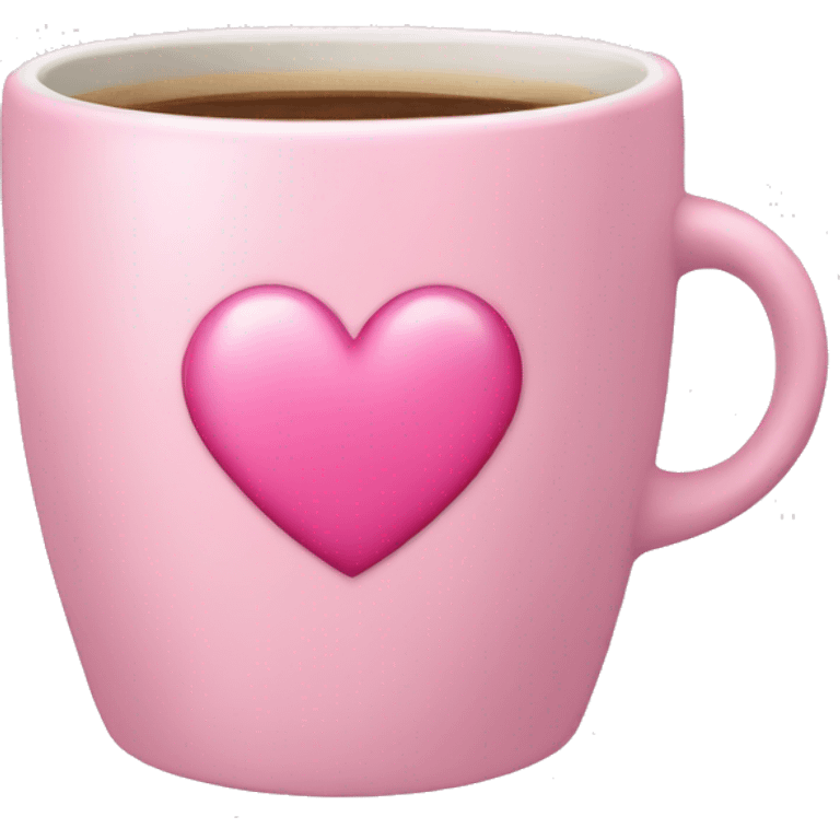 Light pink cup of coffee with a pink heart emoji