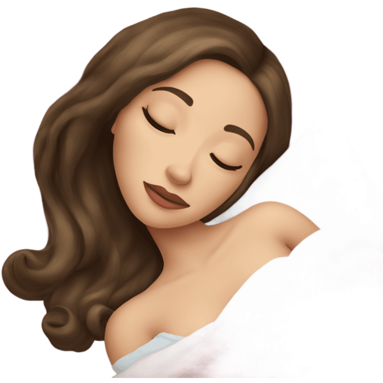 sleeping beauty brunette white girl with a silk pillow emoji