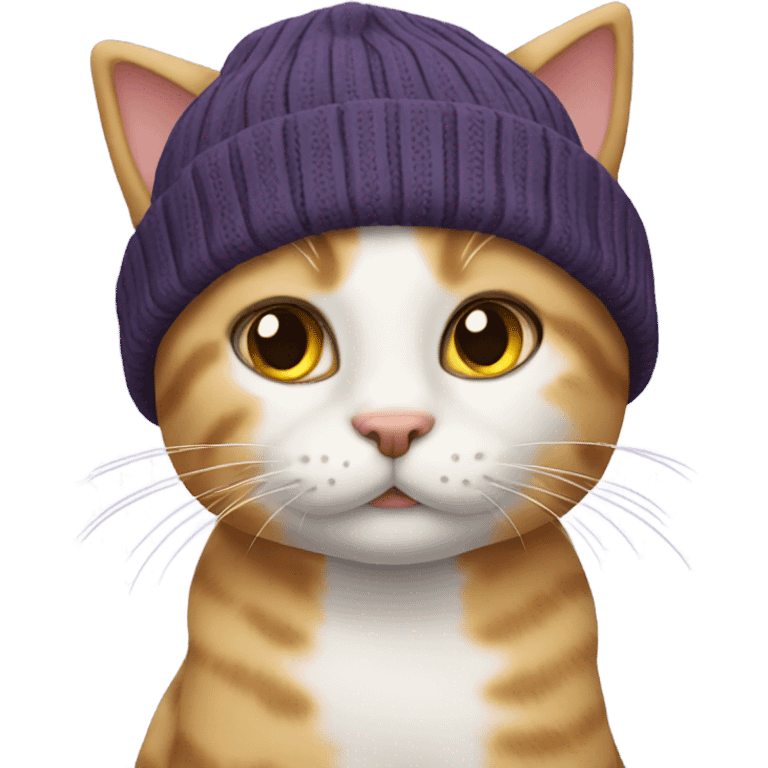 Cat with beanie emoji