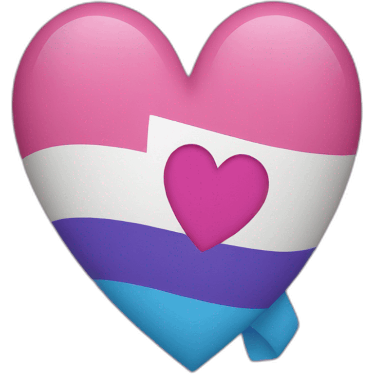 Bi flag with a heart emoji