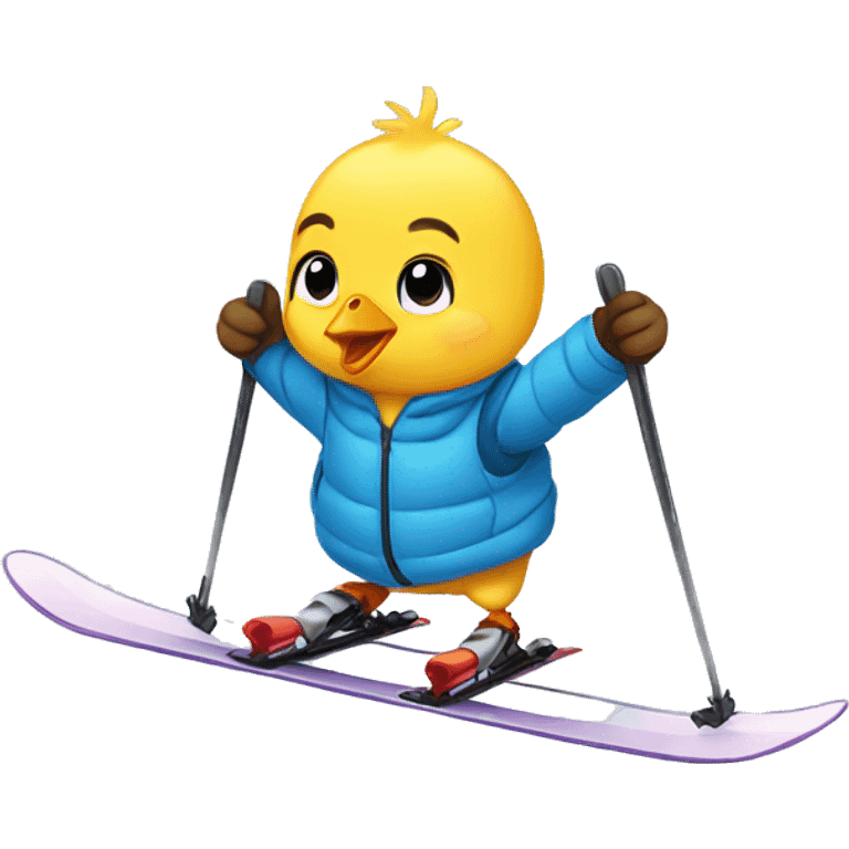 Baby chick skiing emoji