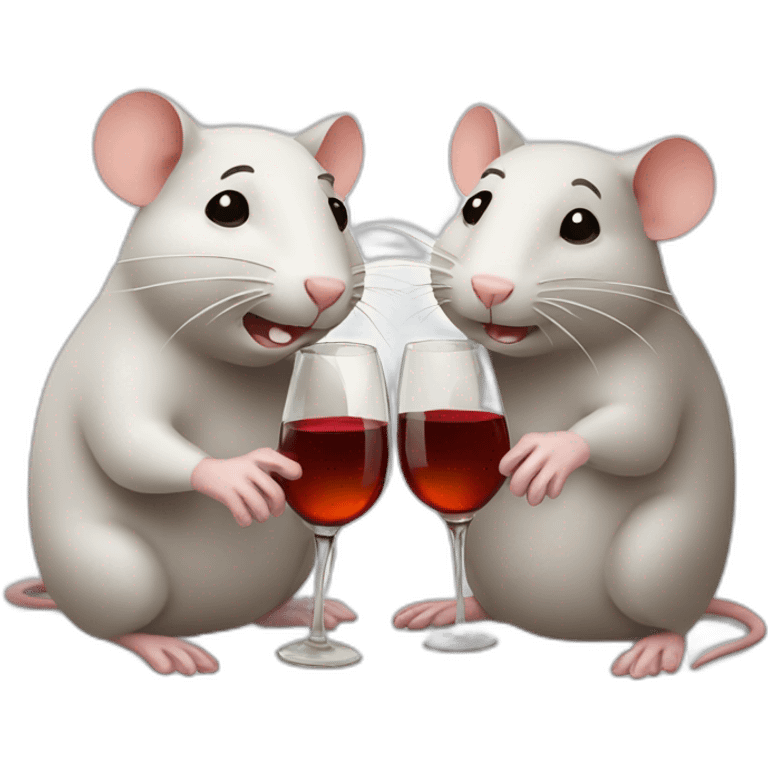 two rats drinking wine emoji