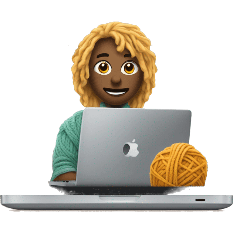 Laptop netflix and yarn emoji