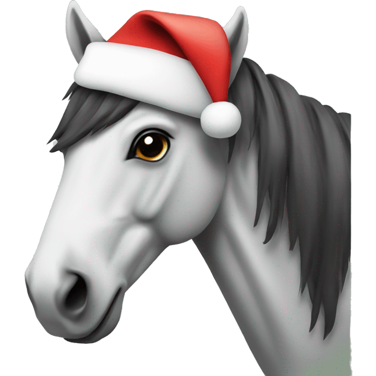 Horse with Santa hat emoji