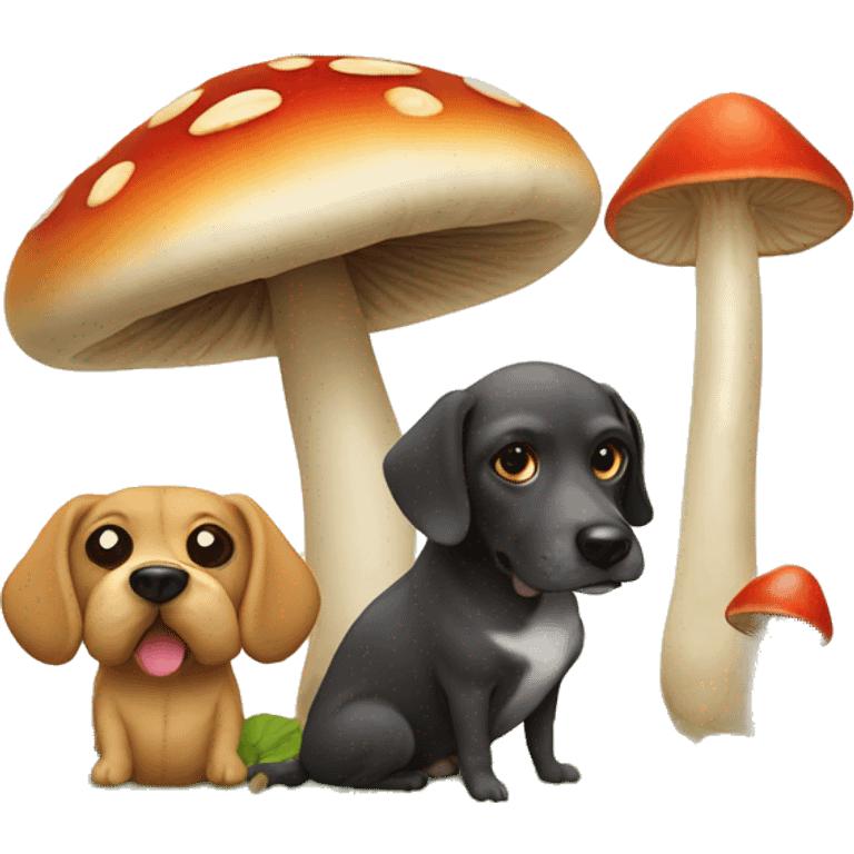 dog and mushroom emoji