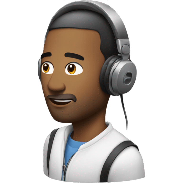 man with a mic and a headphone emoji