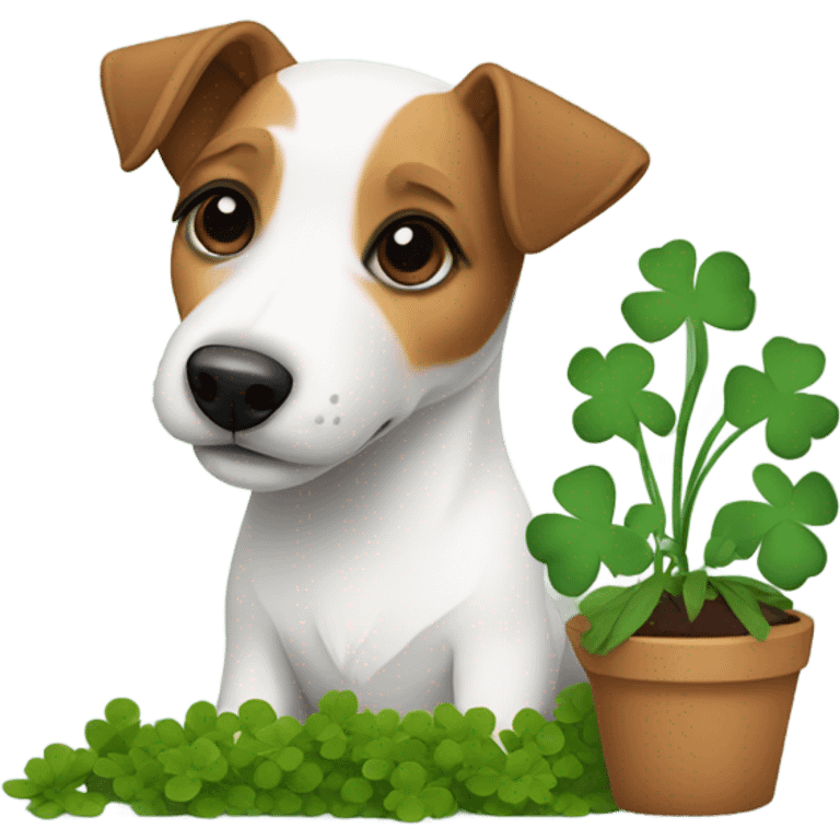 Jack Russel Terrier with Cloverleaf  emoji