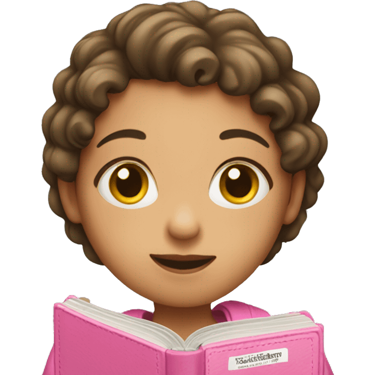 Girl holding pink bible emoji