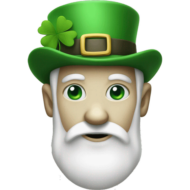 White leprechaun with a four leaf clover emoji