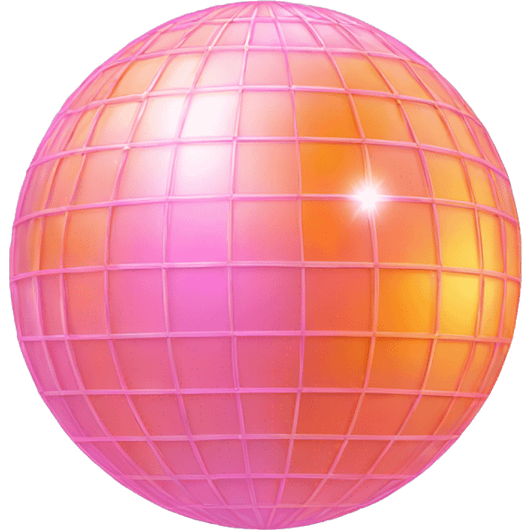 pastel pink and orange disco ball emoji