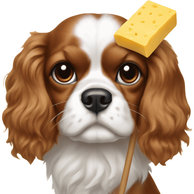 King Charles cavalier on a stick of butter emoji