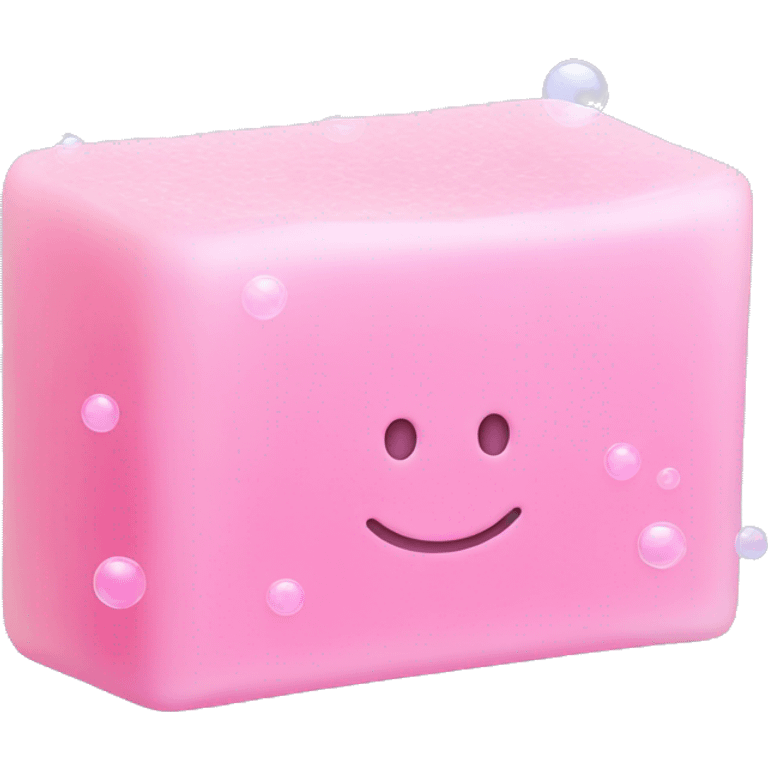 Light pink soap bar with soap bubbles  emoji