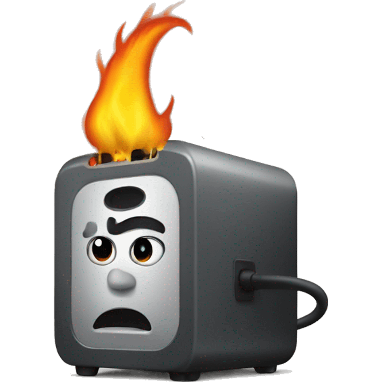 Cable modem on fire emoji