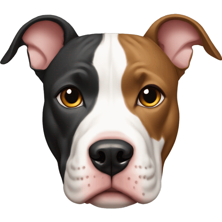 tri color pitbull with cropped ears emoji