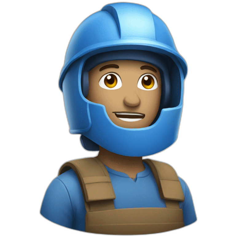 journalist in blue helmet emoji