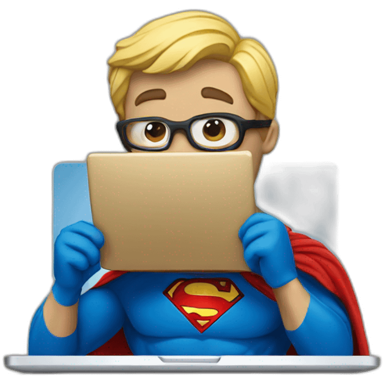 superman with laptop emoji