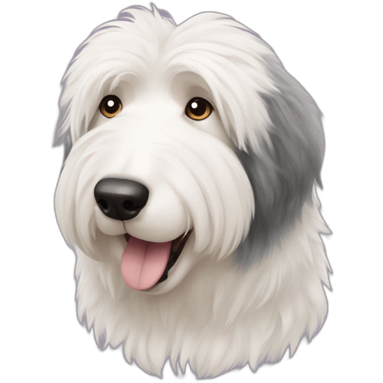 Dog old english sheepdog full-height emoji