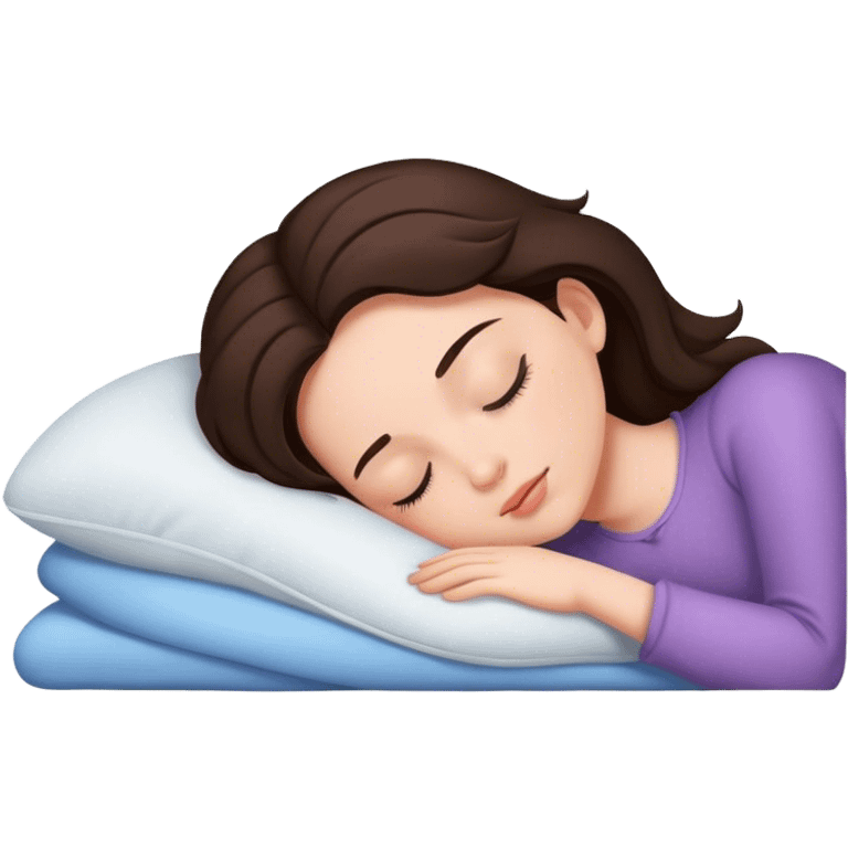 Brunette girl sleepin emoji