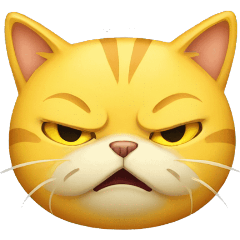 yellow cat emoji with an angry face emoji