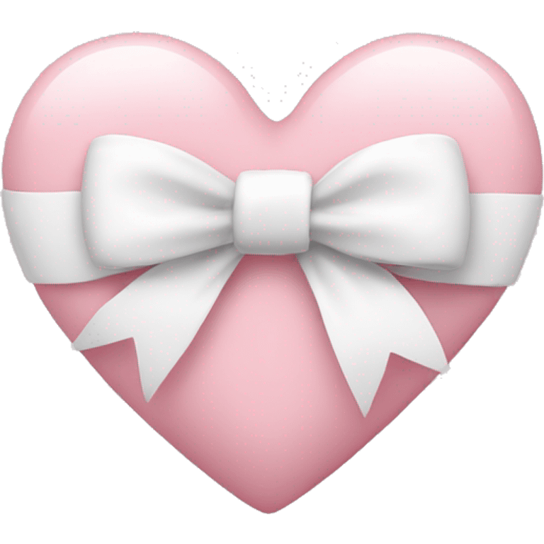 Pastel pink heart with white bow emoji