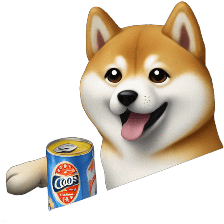 Shiba Inu driving Corvette convertible drinking Coors whole car emoji