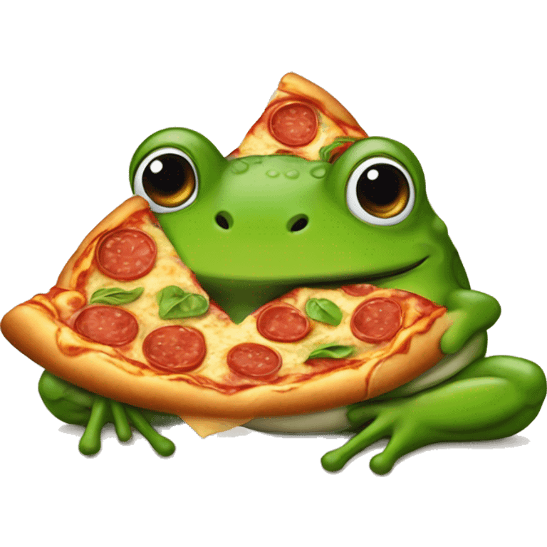 Frog and pizza emoji