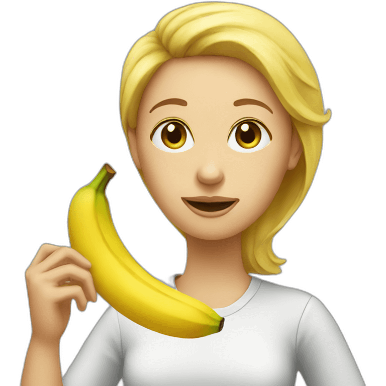 Profile of a Woman eating banana emoji