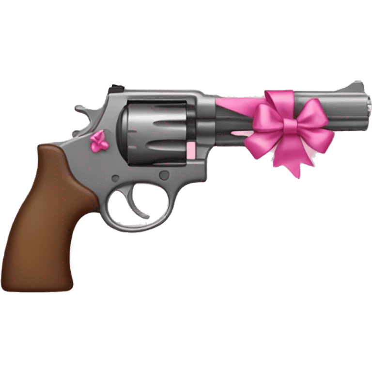 gun with pink bow around it  emoji