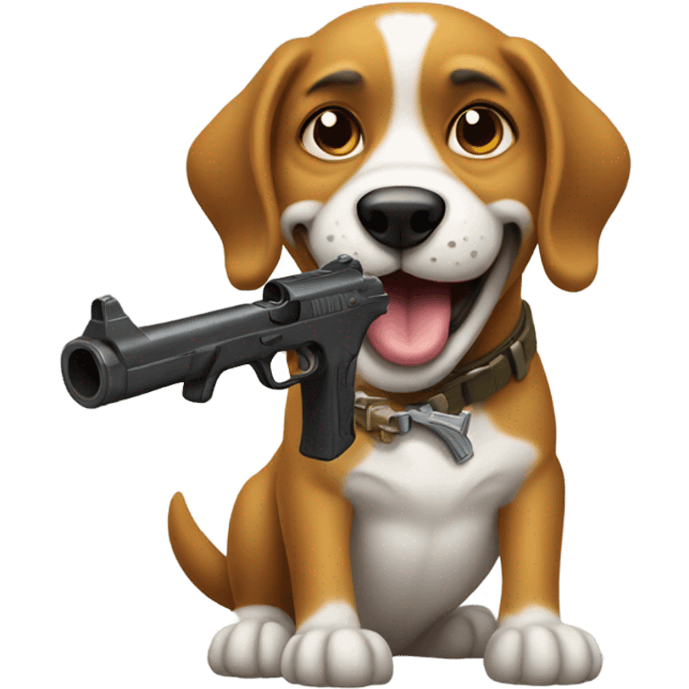 Dog with a gun emoji