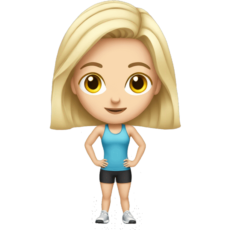 White girl in gym  emoji