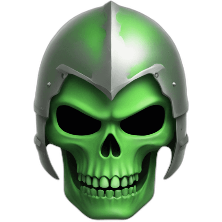 Knight skull alien green emoji