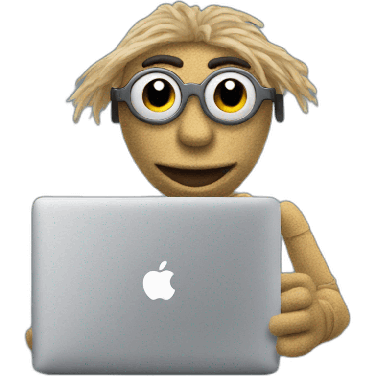 puppet with opened macbook emoji