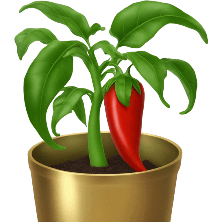 Large Chili plant in gold pot emoji