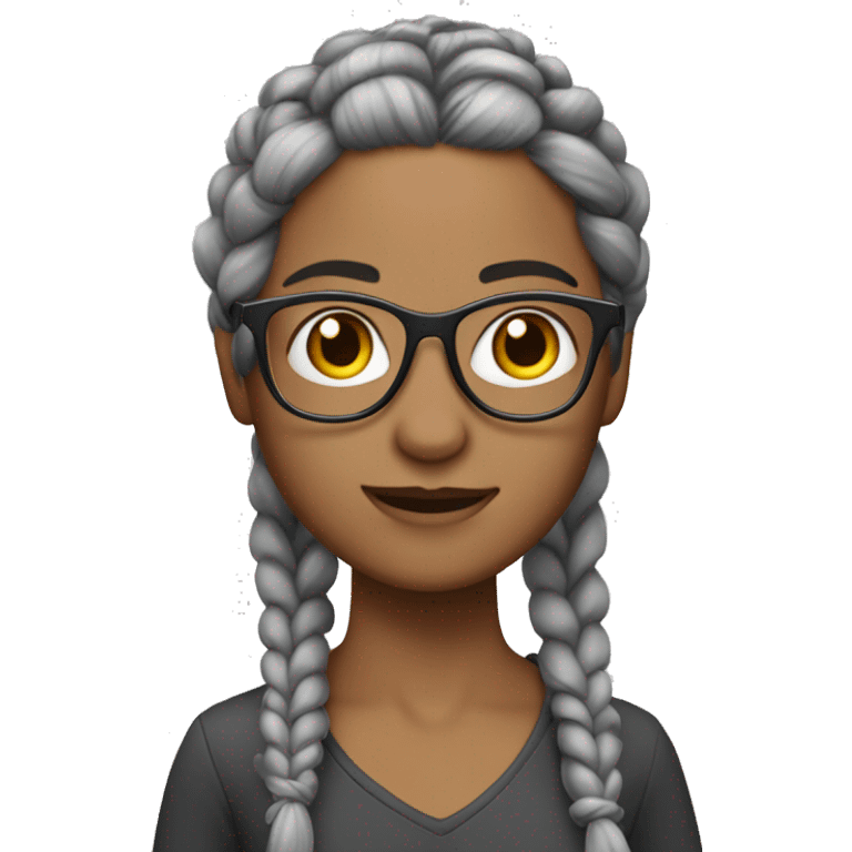  make skin a bit lighter and hair gray in braids add glasses  emoji