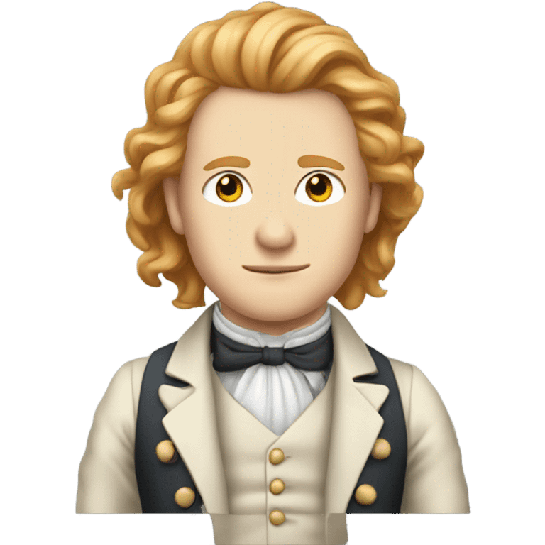 Male with Long strawberry blonde hair, wearing a rebel suit from the 1800’s, pale skin emoji