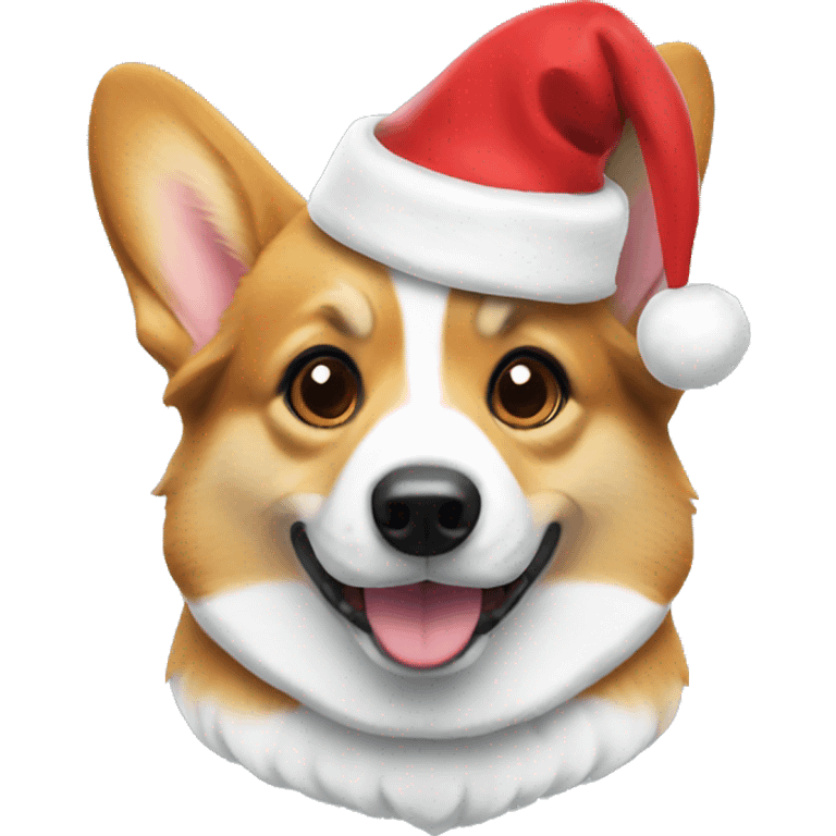 Corgi is wearing Santa hat  emoji