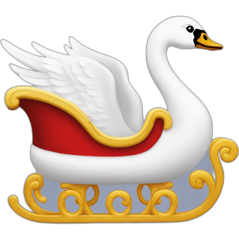 Swan in the Christmas sleigh emoji