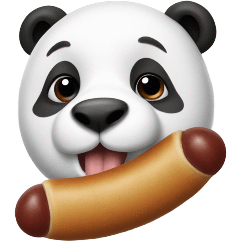 Panda with a sausage dog emoji