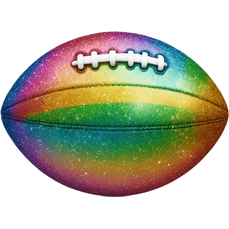 Rainbow football with glitter  emoji