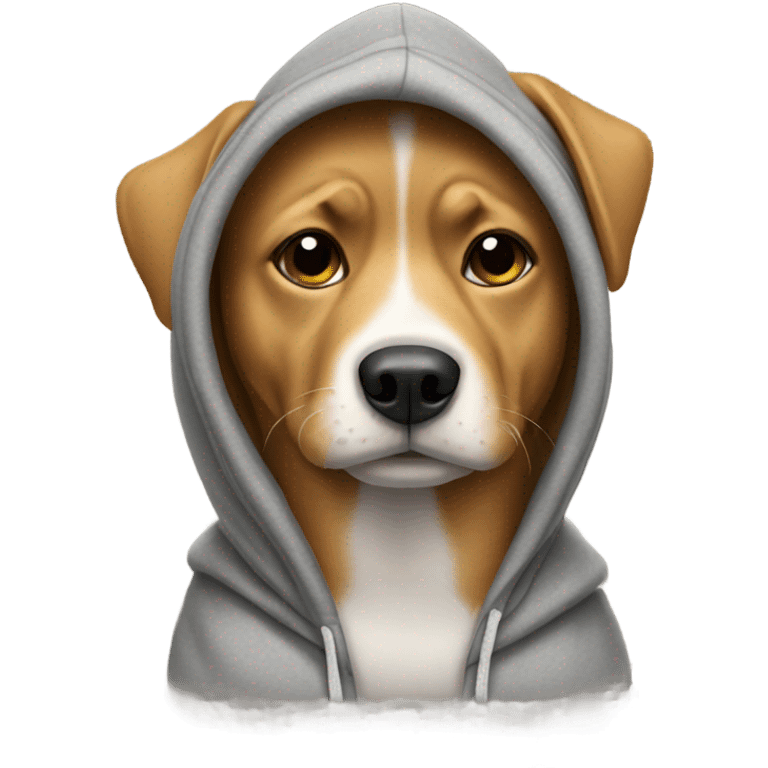 Dog wearing a hoodie emoji