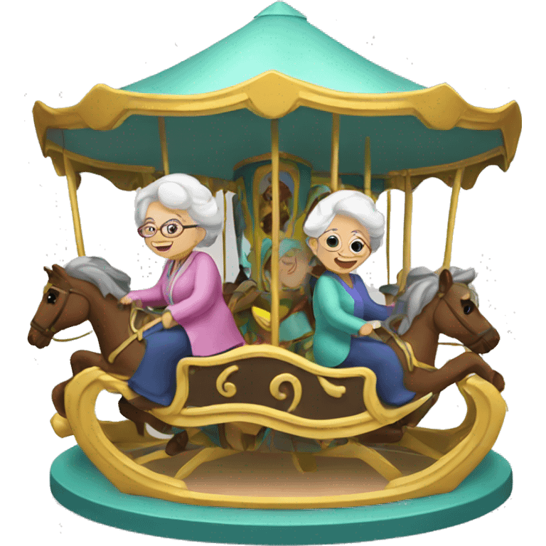 grannies on the carousel emoji