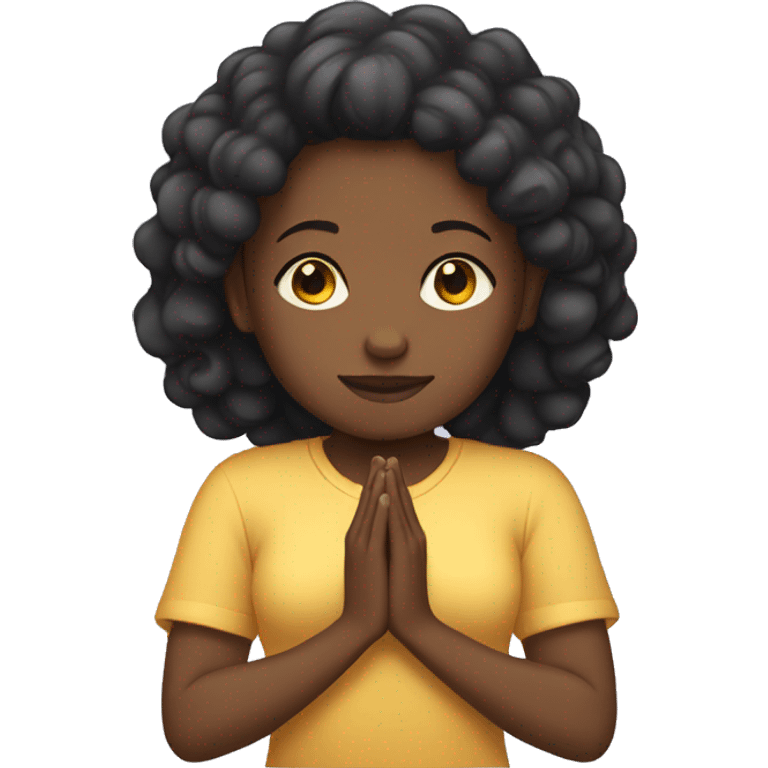 black girl praying  emoji