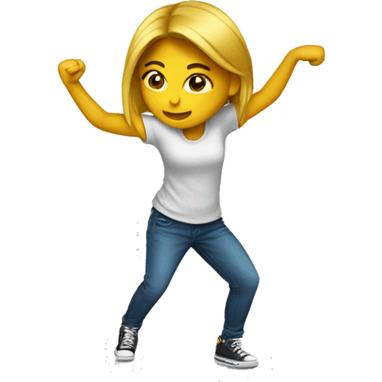 Girl dabbing emoji