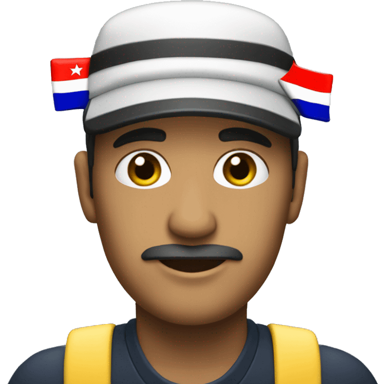 head bus driver with a chilean flag cap emoji